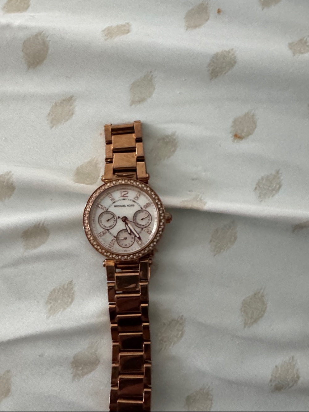 Michael Kors Rose Gold Crystal Bezel Multi-Function Bracelet Watch